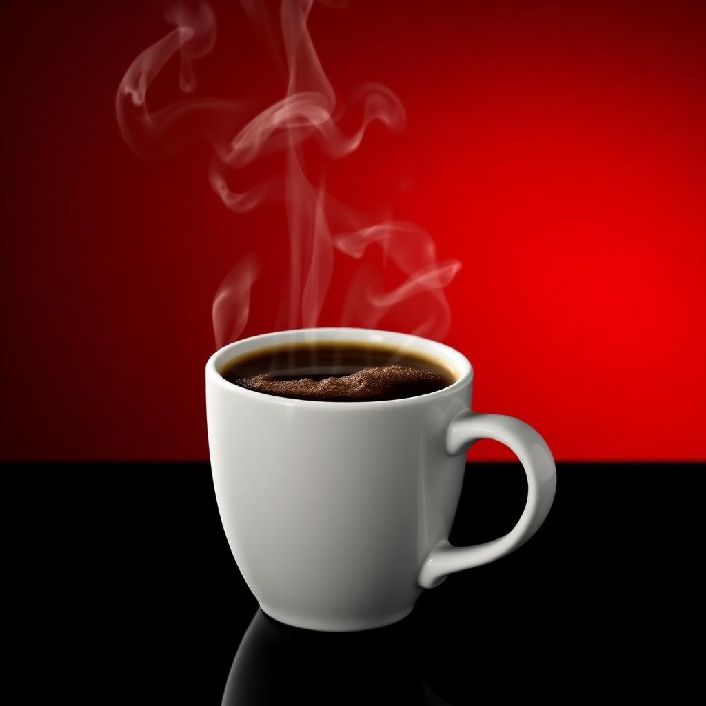Steaming cup of Coffee Burn Powder